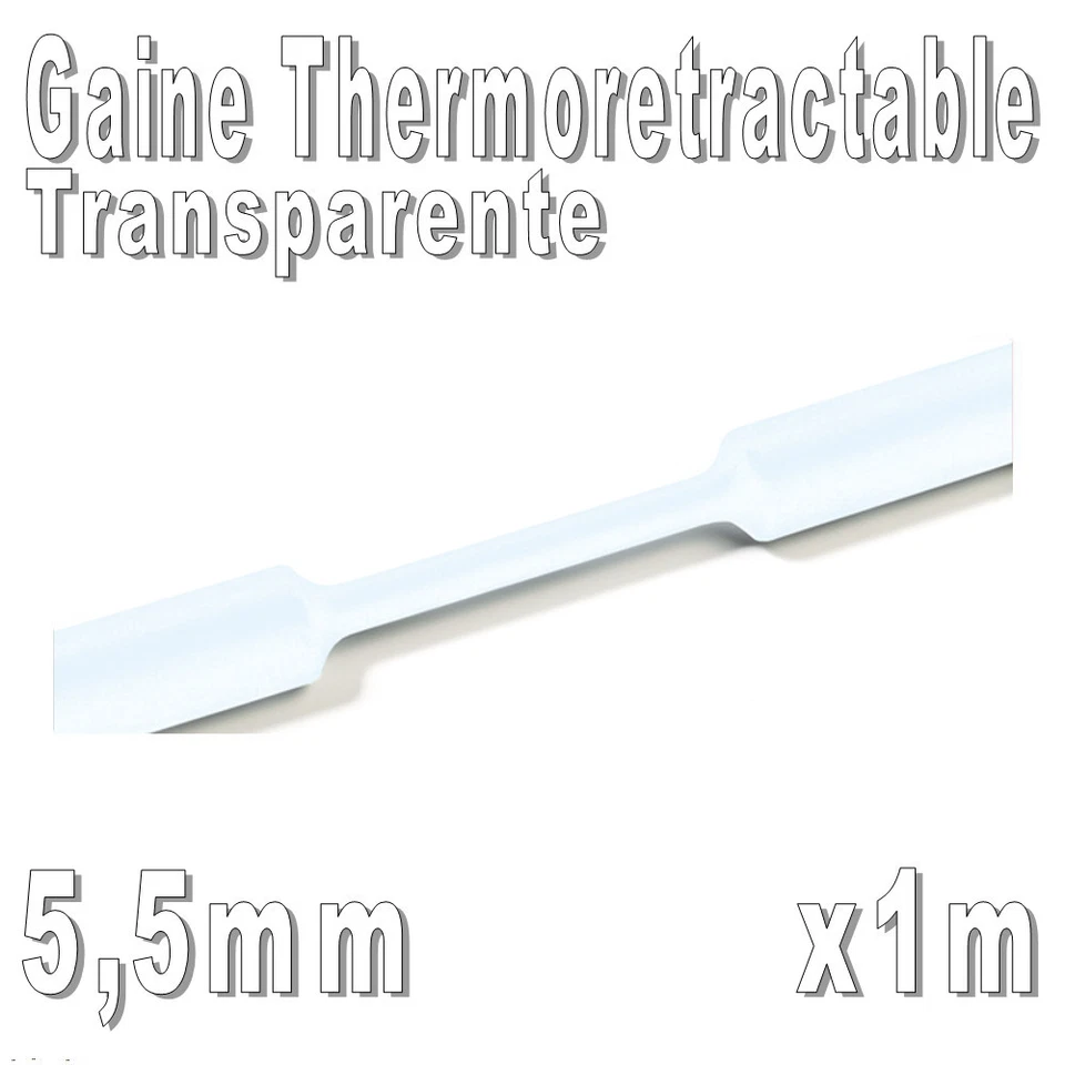 WOER Gaine Thermo Rétractable 2:1 - Diam. 5,5 mm - Transparente - 1m