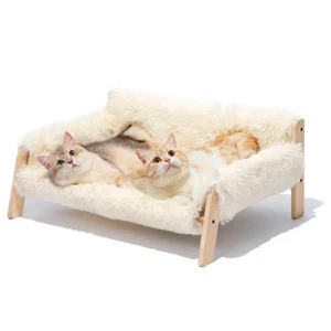 Cat Couch Bed, Pet Sofa for Indoor Cats Wooden Indoor Elevated Cat Beds with ... - Picture 1 of 7