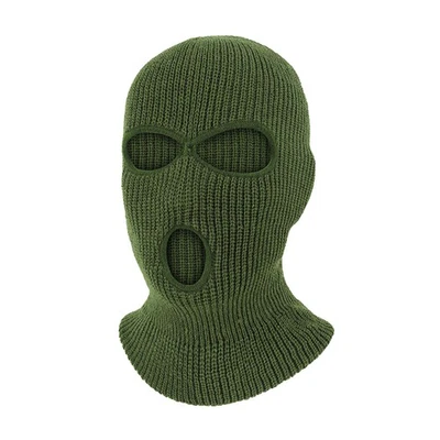 Máscara facial completa de 3 agujeros máscara de esquí gorra de invierno pasamontañas gorro al aire libre sombrero táctico Foto 1 de 4