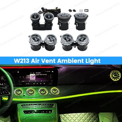 For Mercedes Benz E Class W213 64 Colors Front Rear Air Vent LED Ambient Light - Image 1 of 4