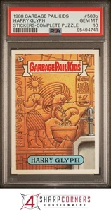 1988 GARBAGE PAIL KIDS STICKERS #583b HARRY GLYPH SER 15 COMPLETE PUZZLE PSA 10 - Picture 1 of 3
