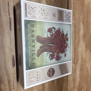 Botas True South Puzzle Nashville Music City Series Con Rosas 500 Piezas NUEVAS - Imagen 1 de 6