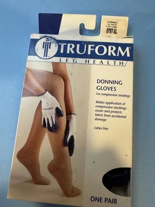 Truform Anziehhandschuhe für Kompressionsstrümpfe latexfrei #0757-L weiß/blau - Bild 1 von 7