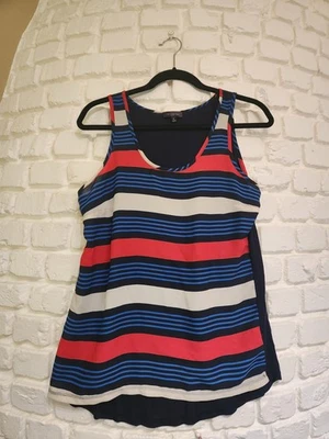 The Limited 女式海军蓝红色条纹背心,尺寸 M — 第 1/4 张图片