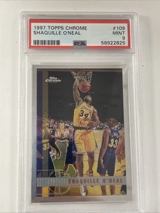 1997-98 Topps Chrome Shaquille O'Neal #109 PSA 9 Los Angeles Lakers MINT - Picture 1 of 6