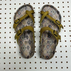 Birkenstock Mayari Ethno Ocker Oiled Leather Sandals Printed Women’s 7 Men’s 5 - Bild 1 von 18