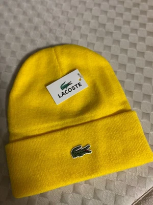 LACOSTE Hombre Adulto Tejido Sombrero Invierno Cálido Informal Deportes Gorros Gorra Amarillo Nuevo Foto 1 de 3