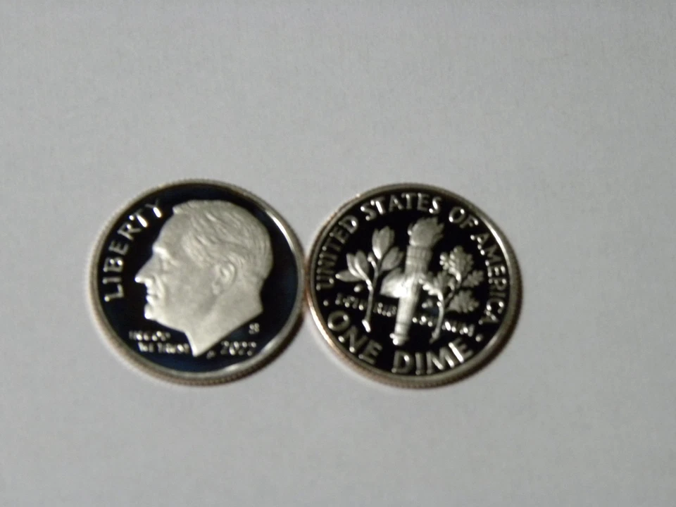 Moneda de diez centavos de prueba Roosevelt 2022 revestida S Foto 1 de 1