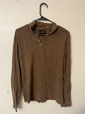 Camisa Suéter Lucky Brand Etiqueta Negra 1/4 Cremallera Para Hombre Talla Mediana Marrón Prendas de Punto Foto 1 de 4