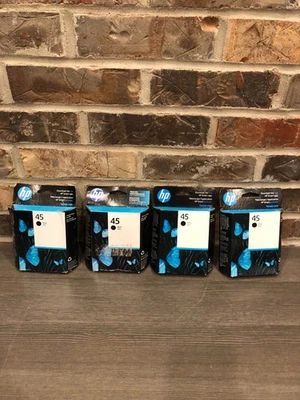 4 cartuchos de tinta negros originales HP 45 51645a sellados Deskjet Foto 1 de 4