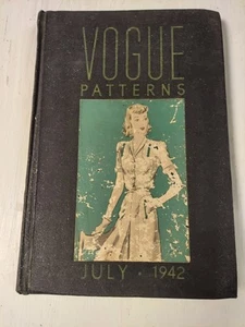 RARE Vogue Pattern catalog July 1942 Great Find! WWII Couture Kids Fashion - Picture 1 of 17