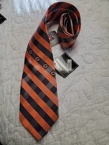 Chicago Bears Mens Necktie NFL Football Licensed Sports Checks Orange Neck Tie - Picture 1 of 4