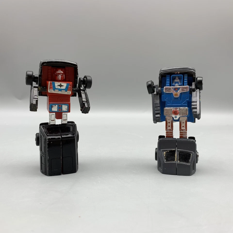 Vintage 1980s Robot Toys Lot Convert-a-Bots Sporty Sedan & Convertors Minivan - Image 1 of 4