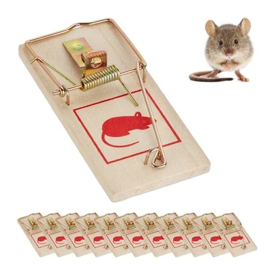 Mouse trap Mousetrap Set Wooden Rodent Traps Reusable Pest Control Compact - Image 1 of 4