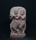 Stone Radha Krishna Statue 12Cm(4.7") Handmade Indian Hindu God Sculpture Idol
