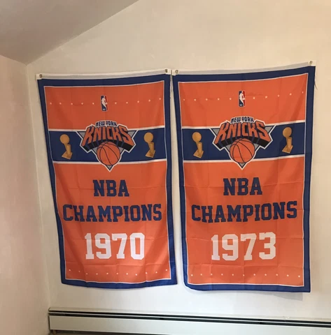 Complete Set New York Knicks NBA Champions 2 Banners/Flags 3โ x 5โ Cover