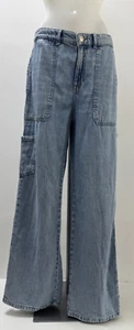 Ladies New Ex M&S Wide Leg 5 Pocket Jeans Size 8 10 12 14 16 18 20 22 - Picture 1 of 11