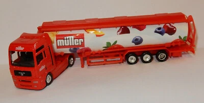 GRELL HO 1/87 CAMION CITERNE TRUCK TANKER MAN TGA PRODUITS LAITIERS MÜLLER - Photo 1/3