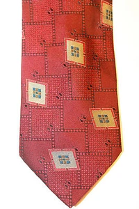 VALENTINO Mens  Red Printed Tie 100% Silk Made In Italy - Picture 1 of 10