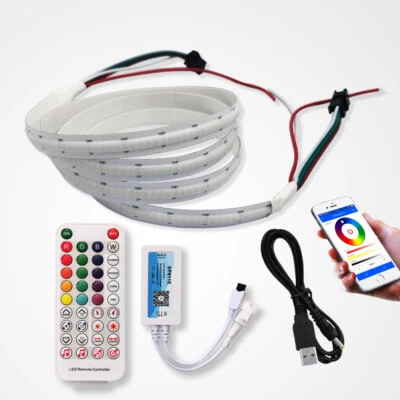 5V COB Full Color Flame Lamp High Density Chip Music Rhythm LED Strip Light Tape - Image 1 of 4