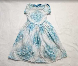 Vintage girl's S/M Best & Co 5th Ave New York blue floral tulle party dress - Picture 1 of 15