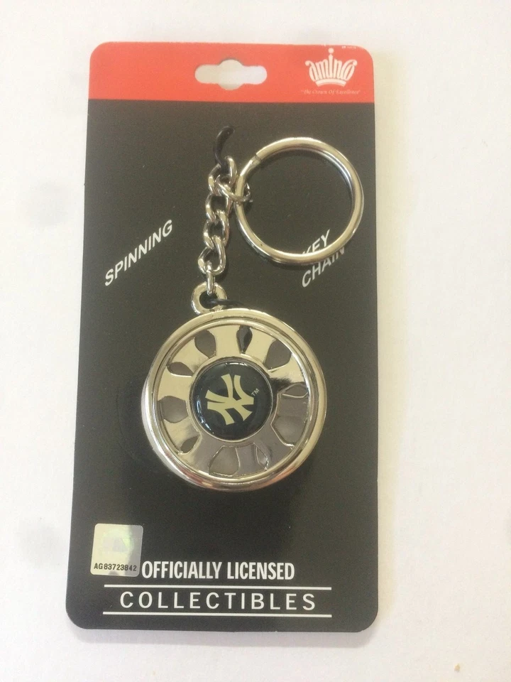 NEW Yankees Spining Wheel Keychain - Collectable - New York - NOS - MLB Licensed - Image 1 of 1