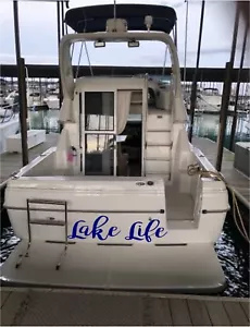 Custom Boat Decals Set of 2 10 X 40 Personalized decal boat lettering pontoon - Foto 1 di 4