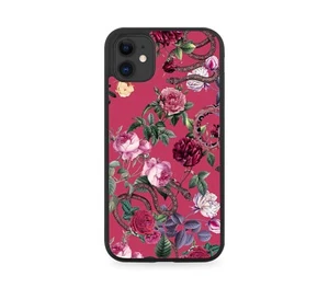Dark Red Flower Painting Rubber Phone Case Flowers Floral Artistic Painted G841 - Picture 1 of 2
