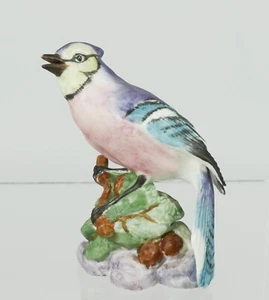 Beautiful Royal Worcester Fine Bone China Bird Figure Blue Jay 3646 - Foto 1 di 4