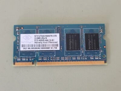 Nanya NT512T64UH8A0FN-37B 512MB PC2-4200S-444-12-A1 DDR2 RAM - Image 1 of 3