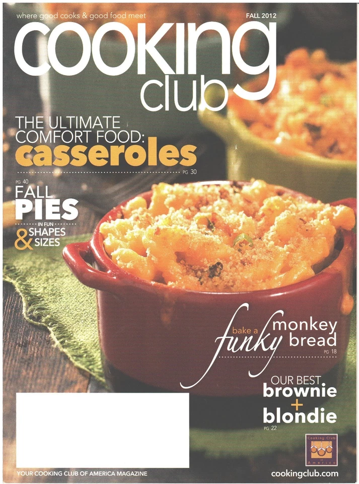 COOKING CLUB Magazine Fall 2012 Comfort Casseroles Pies Bread Brownies Blondies - Image 1 of 1