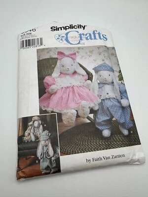 Simplicity 8646 Stuffed Bunny Rabbits clothing dress pants bow UNCUT - Image 1 of 2