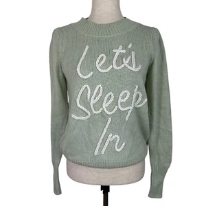 Wildfox Sweater Women Small Mint Green Cozy Knitted Let’s Sleep In Wool Alpaca - Picture 1 of 10