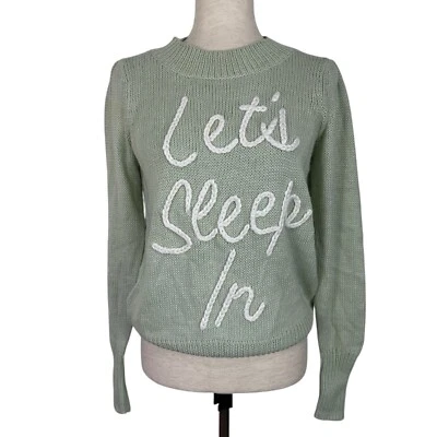 Suéter Wildfox Lana Alpaca Mujer Pequeño Verde Menta Acogedor Tejido Let’s Sleep In Foto 1 de 4