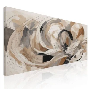 Quadro Forme Astratte Vortice Di Colori Beige E Nero , absh39 quadro stampa su t - Imagen 1 de 6
