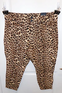 22 22W Torrid Women Plus Size Brown Black Leopard Print Stretch Skinny Pants NWT - Picture 1 of 3