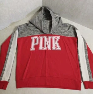 Sudadera con capucha Victoria Secret rosa para mujer pequeña roja y gris usada - Imagen 1 de 8