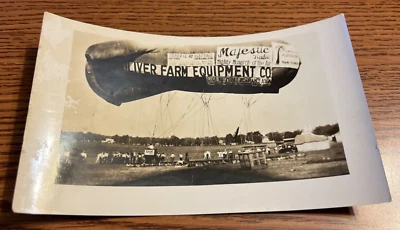 c 1920 Sausage Balloon Blimp Postcard Size Photo Advertising & Rides Miami, FL - Image 1 of 4