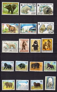les ours un lot de 15 timbres /TE5555 - Imagen 1 de 1