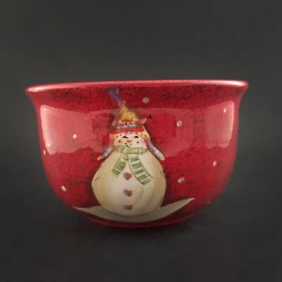 Sakura Snowmates Rojo Ceral Sopa Cuenco Muñeco de Nieve Debbie Kerman Vacaciones Lunares Foto 1 de 4