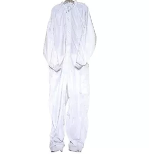 Barrier Wear Coverall Jumpsuit XL White With Gray Grid Pattern - Picture 1 of 12