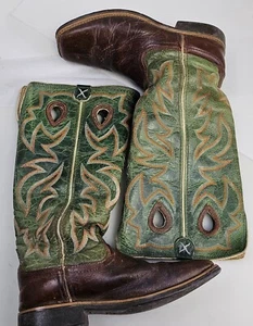 Twisted X Buckaroo Boys Boots Leather Cowboy YBK0005 Size 4 1/2 M - Picture 1 of 14
