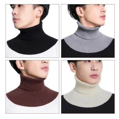 Elastic Detachable Fake Collar Knitted Turtleneck Windproof Collar for Women