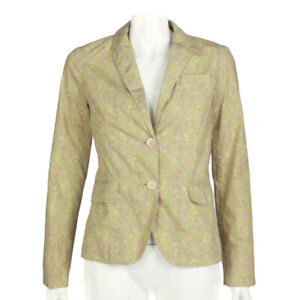 J. CREW COLLECTION Liberty Yellow Pink Floral Cotton Blazer Jacket sz 2 /151