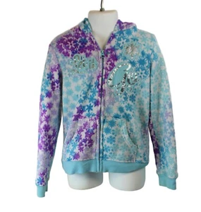 Disney Frozen Hoodie Sweatshirt Jumping Beans Multi Color Girls SZ 6 Zip Up - Picture 1 of 3
