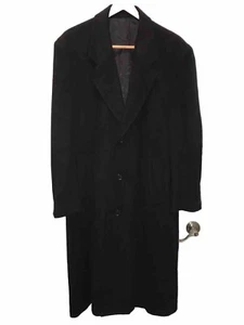 Ronmen Chereskin Herren Schwarz Kaschmirmischung Langer Mantel Jacke Gr. S/M Siehe Maße. Pic - Bild 1 von 18