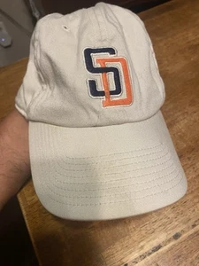 Vintage 90s San Diego Padres Twins Enterprise Size Large Adult Hat Cap MLB - Picture 1 of 7