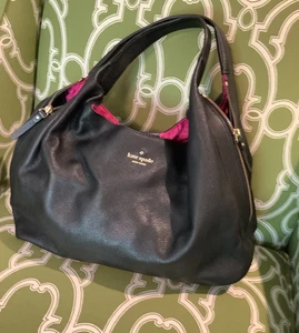 Kate Spade Mansfield Handbag, Black Leather, Pebbled, Hobo , Shoulder - Picture 1 of 9