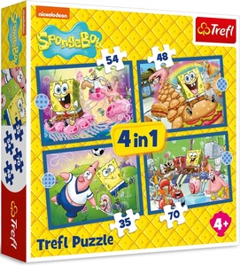 NEW Trefl Jigsaw Puzzle 4 in 1 Pieces 4+ Age SpongeBob's Underwater Life - Picture 1 of 5
