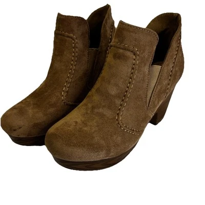 Botín Cottage Core Pierre Dumas Pam para mujer talla 8 tacón grueso plataforma gamuza topo Foto 1 de 4